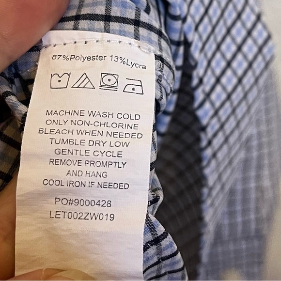 Lands' End Men's Blue Checkered Regular Fit Button Down Shirt Size XXL - Picture 4 of 11